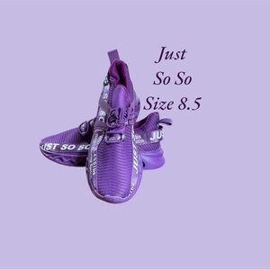JUST SO SO TENNIS SHOES IN PURPLE BUILT TO HANDLE HEAVY WEIGHT